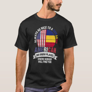 T-shirt Roumain Américain Nous connaissons des endroits où