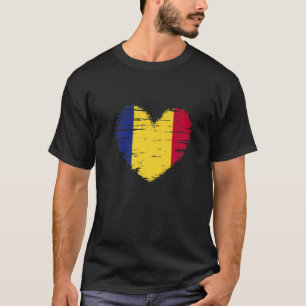 T-shirt Roumanie Coeur Roumanie Drapeau roumain Fierté rou