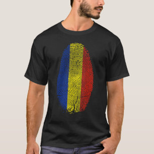 T-shirt Roumanie Drapeau Empreinte Il Est Dans Mon Adn Pou