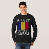T-shirt Roumanie Drapeau souvenir - Si perdu envoyez-moi e (Devant entier)