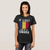 T-shirt Roumanie Drapeau souvenir - Si perdu envoyez-moi e (Devant entier)