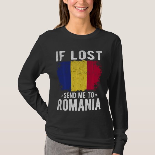 T-shirt Roumanie Drapeau souvenir - Si perdu envoyez-moi e (Devant)