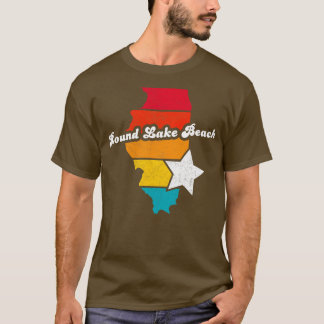 T-shirt Round Lake Beach Illinois Souve Vintage dénudée