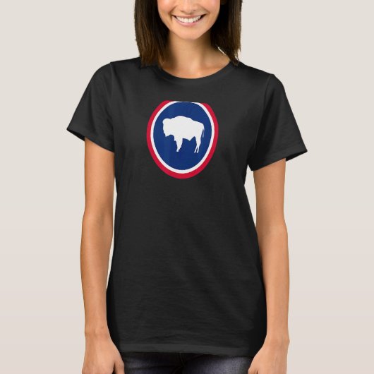 T-shirt Roundel de bison du drapeau du Wyoming (Devant)