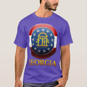 T-shirt Roundel du drapeau du sceau d'État de Géorgie