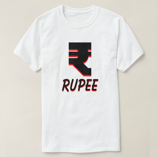 T-shirt ₹ roupie indienne blanche (Design devant)
