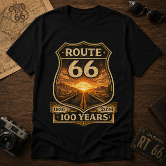 T-shirt Route 66 100 Ans Vintage Centenaire
