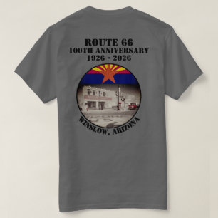 T-shirt Route 66 100e Anniversaire Winslow Arizona Retour