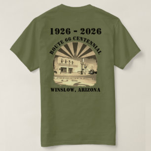 T-shirt Route 66 Centennial Sepia Winslow Arizona Retour