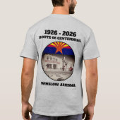 T-shirt Route 66 Centennial Winslow Arizona Retour (Dos)