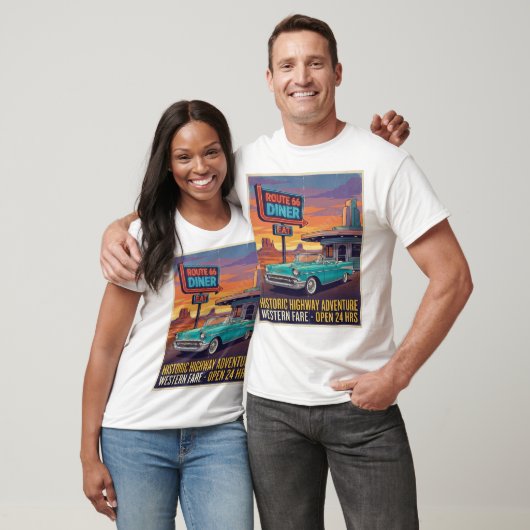 T-shirt Route 66 Classique Vintage (Unisexe)