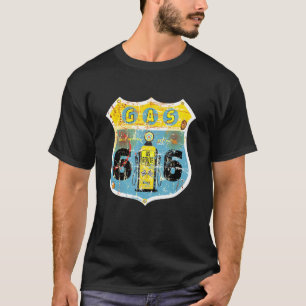 T-shirt Route 66 Gaz Vintage Rétro Signal Camion Vélo U