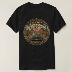 T-shirt Route 66 Historique Voiture Classique Vintage Dése