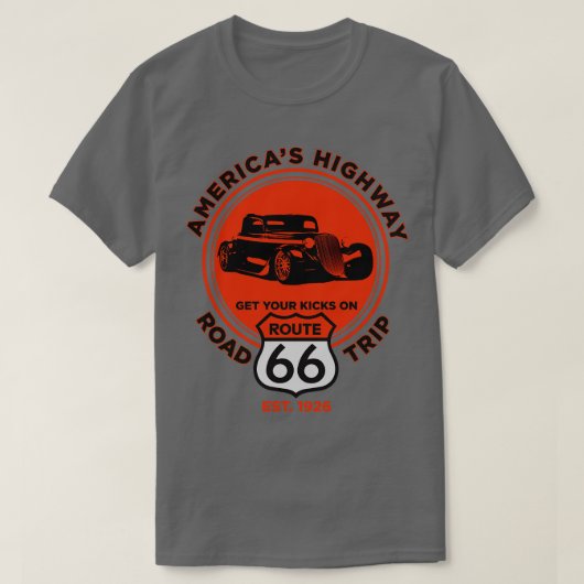 T-shirt Route 66 Hot Rod (Design devant)