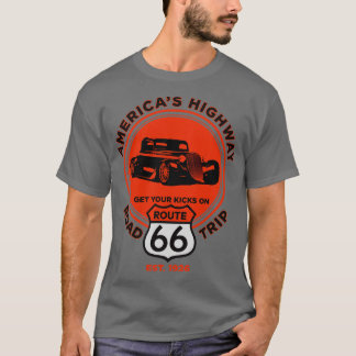 T-shirt Route 66 Hot Rod