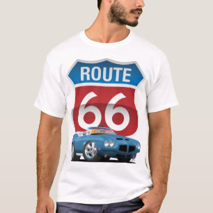 T-shirt Route 66 Nostalgie De Voiture Classique