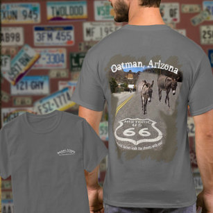 T-shirt Route 66 Oatman Arizona Burros Dans La Rue