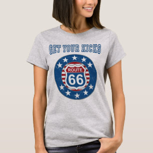 T-shirt Route 66 - Retro en détresse