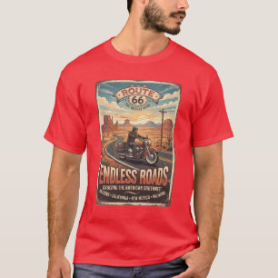 T-shirt Route 66 Routes Infinies Moto Voyage Vintage G