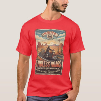 T-shirt Route 66 Routes Infinies Moto Voyage Vintage G