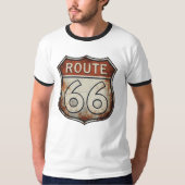 T-shirt Route 66 Rusty Road Sign (Devant)