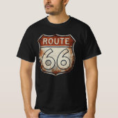 T-shirt Route 66 Rusty Road Sign (Devant)