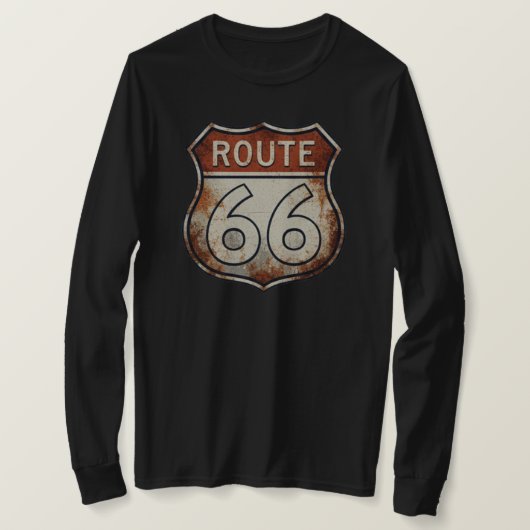 T-shirt Route 66 Rusty Road Sign (Design devant)