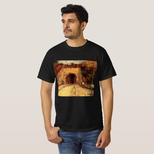 T-shirt Route avec viaduc sous-terrain par Vincent van Gog (Devant entier)