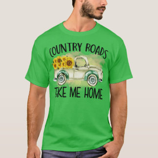 T-shirt route de campagne me ramener tournesol
