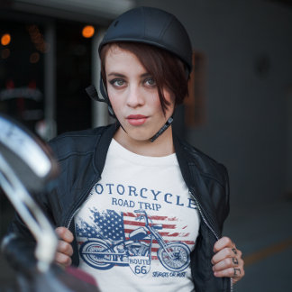 T-shirt Route de moto Route 66 Sturgis ou Bust