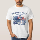 T-shirt Route de moto Route 66 Sturgis ou Bust (Devant)