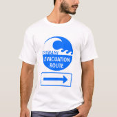 T-shirt Route d'évacuation du tsunami (Devant)