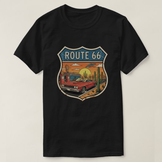 T-shirt Route Rétro 66 Autoroute (Design devant)