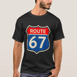 T-shirt Route Rétro 67 Mème Six Sept Aura Énergie Numéro 6