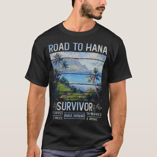 T-shirt Route Rjc Vers Hana Survivor Maui Hawaii Voyage Ad (Devant)