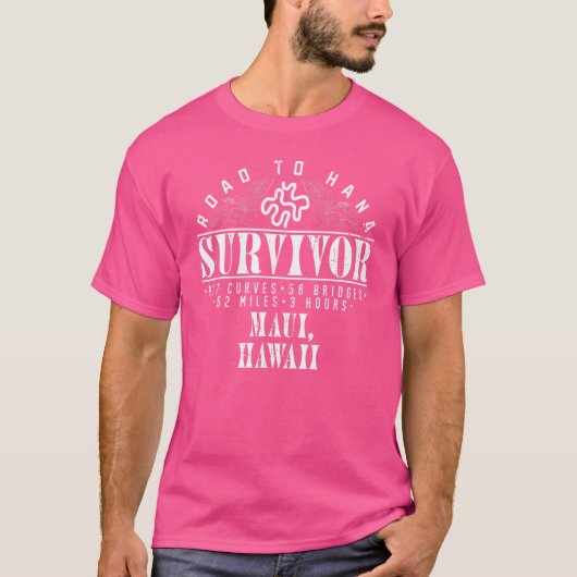 T-shirt Route Rjc Vers Hana Survivor Maui Hawaii Voyage Ad (Devant)
