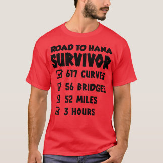 T-shirt Route Vers Hana Survivor Maui Island Été Hawaiien