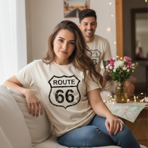 T-shirt Route vintage 66, Travel USA History Highway