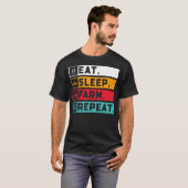 T-shirt Routine d'agriculteur Humour Manger Dormir Exploit (Devant entier)