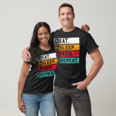 T-shirt Routine d'agriculteur Humour Manger Dormir Exploit (Unisexe)