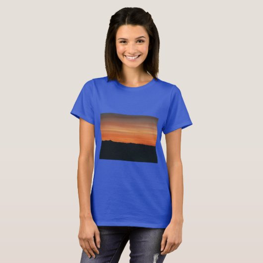 T-shirt Royal Blue avec Sunset Design (Devant entier)