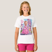 T-shirt Royal Caricature Princess 4e anniversaire (Devant entier)
