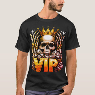 T-Shirt Royal VIP Skull - Graphique Roi de la Rout