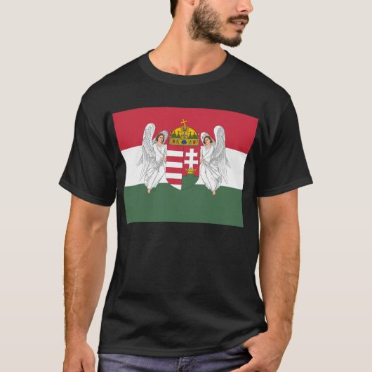 T-shirt Royaume de drapeau de la Hongrie (Devant)