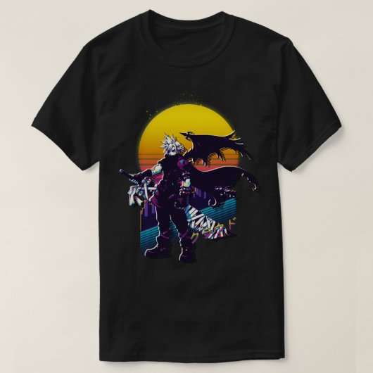 T-shirt Royaume Hearts Cloud Rétrowave (Design devant)
