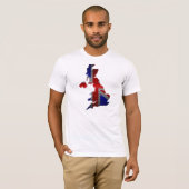T-shirt Royaume-Uni Drapeau et carte acier Trou métallique (Devant entier)