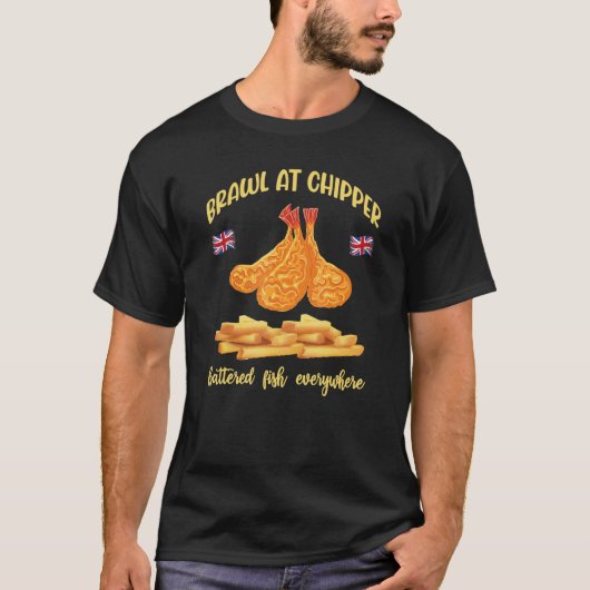 T-shirt Royaume-Uni riposte à chipper battered fish joke c (Devant)