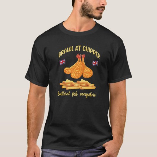 T-shirt Royaume-Uni riposte à chipper battered fish joke c (Devant)