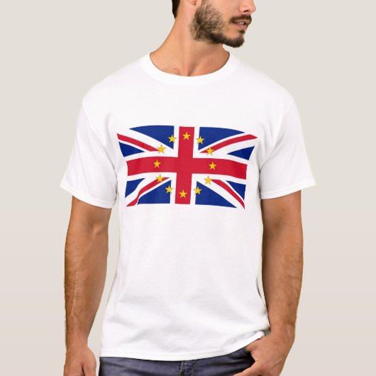 T-shirt Royaume-Uni - UE - Reste - Drapeau Union Jack euro (Devant)