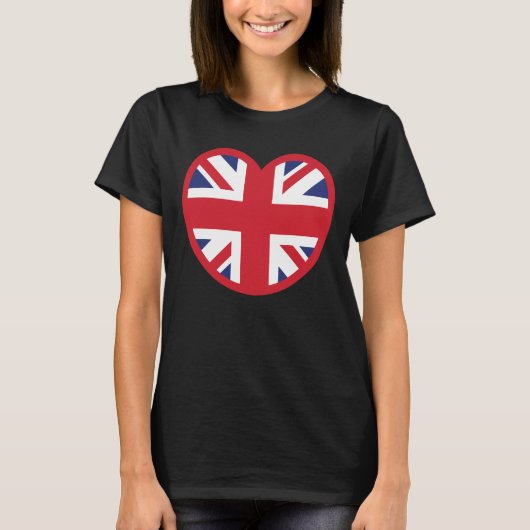 T-shirt Royaume-Uni Union Jack Flag Heart (Devant)